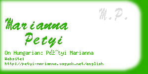 marianna petyi business card